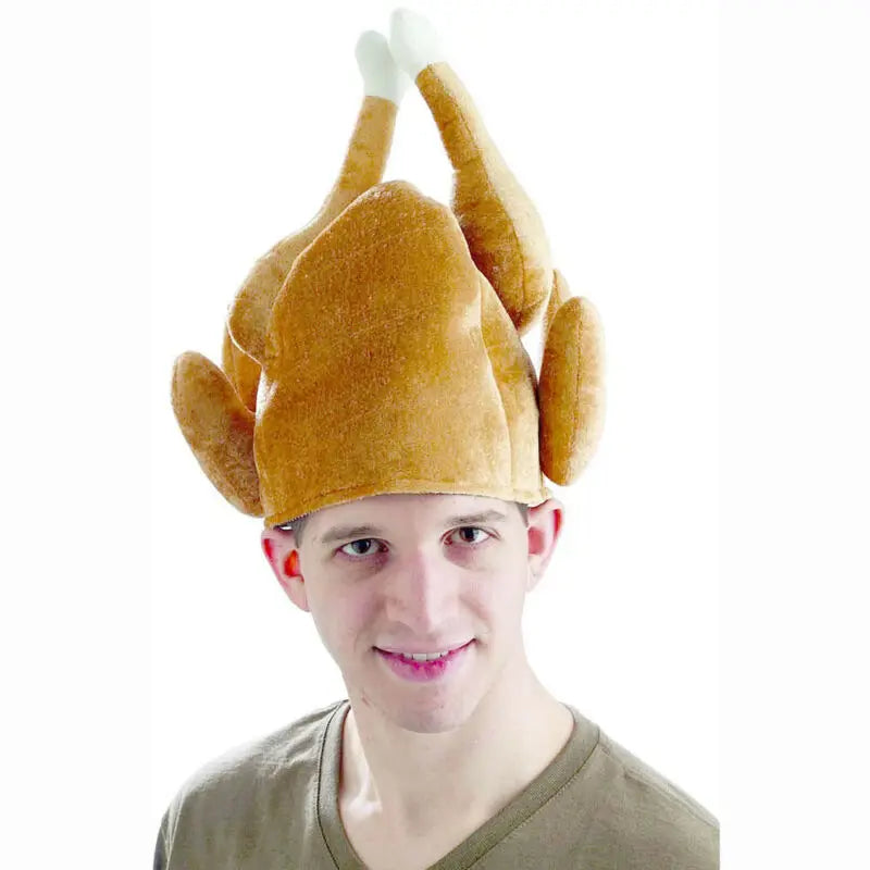 Turkey Thanksgiving Hat Novelty Cooked Chicken Bird Secret Santa Fancy Dress Funny Adults Hat Festival Costume Caps New Arrivals