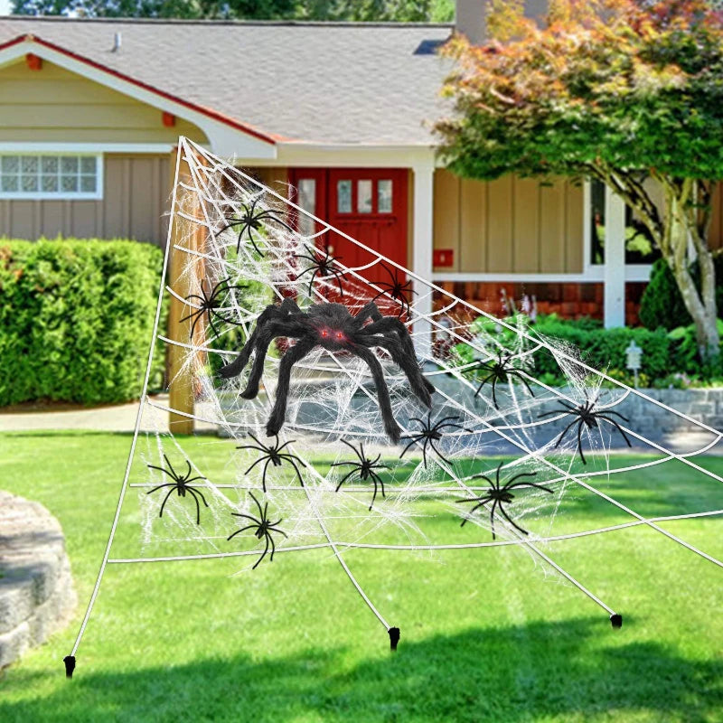 30cm, 50cm, 75cm, 90cm Giant Black Plush Spider Halloween Decorations for Home 2023 Outdoor Home Bar Haunted House Horror Props