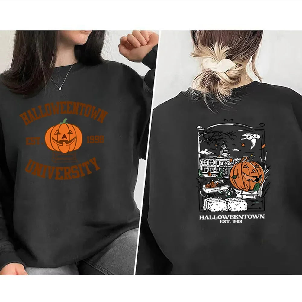 Halloweentown New Style European American Trade Casual Long Sleeve Sweatshirt Fun Printed Pumpkin Design