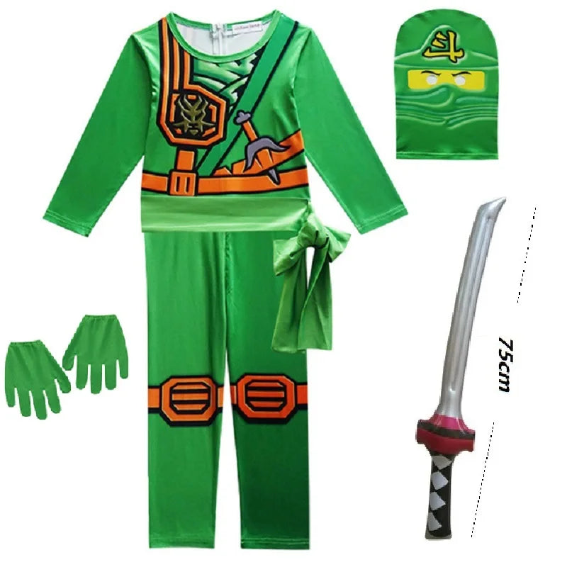 NINJA cosplay costume Boys and Girls Jumpsuit Set Halloween Christmas Advanced Latest Ninja Cosplay Costume Party