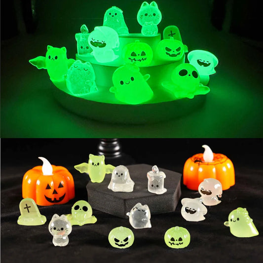 Luminous Micro Landscape Halloween Pumpkin Ghost Ornaments DIY Kit Resin Decoration Outdoor Patio Lawn Yard Garden Accessories