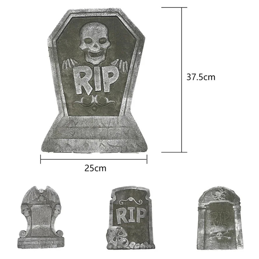 Halloween Garden Tombstone Decoration Cemetery 4 Different Mini Foam Signs for Haunted House Outdoor Party Prank Outdoor Props