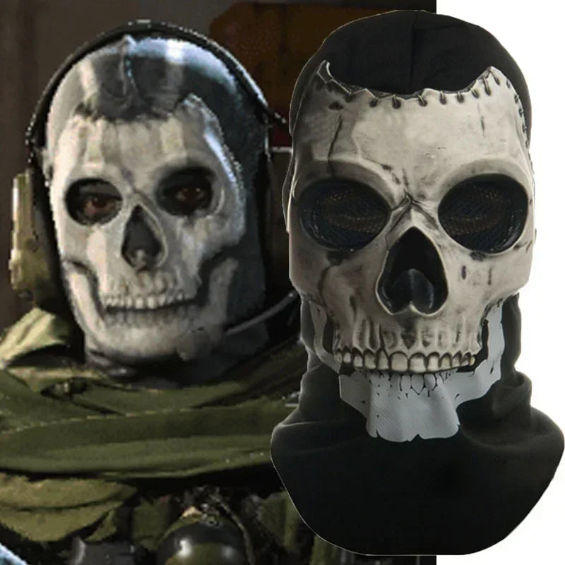 Horror Face Mask Call of Duty Ghost Tactical Skull Mask Halloween Perform Party Masquerade Prop Helmet Cosplay Latex Headgear