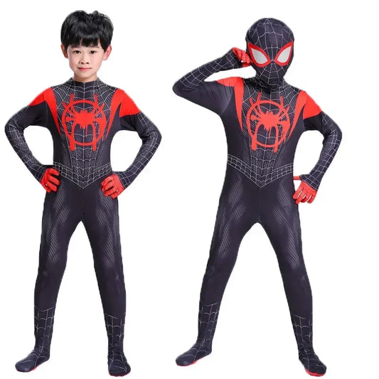 Child Spiderman Costume Peter Parker Bodysuit Halloween Boys Girls Play Movie Fan Cosplay Fantasy Costume