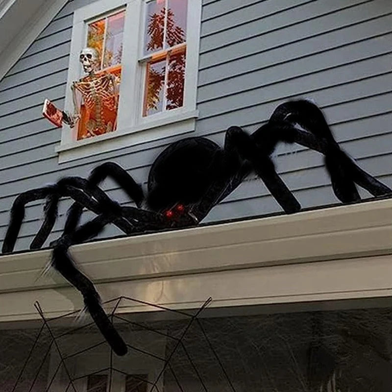 Halloween Spider Decoration Outdoor Black Soft Hairy Scary Spider Realistic Large Spider Props for Home Yard Party Decoration