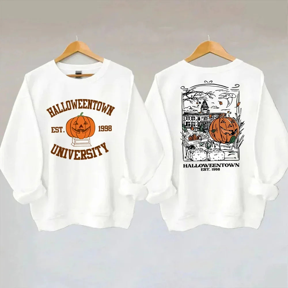 Halloweentown New Style European American Trade Casual Long Sleeve Sweatshirt Fun Printed Pumpkin Design