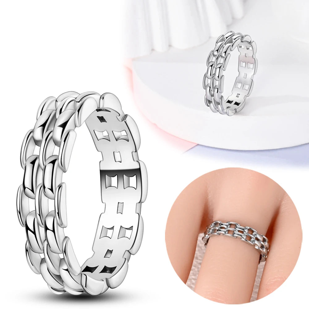 New 925 Sterling Silver Rings Stackable Infinite Heart Daisy Flower for Women Original Silver 925 Wedding Ring Jewelry Gift