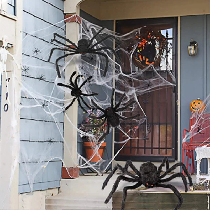 Halloween Spider Decor Party Decoration Realistic Super Plush Spider Scary Indoor Home Scream Outdoor Garden Yard Decor Supplies