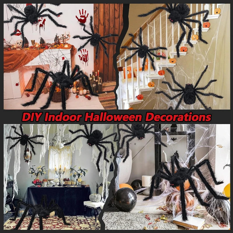 Halloween Spider Decor Party Decoration Realistic Super Plush Spider Scary Indoor Home Scream Outdoor Garden Yard Decor Supplies