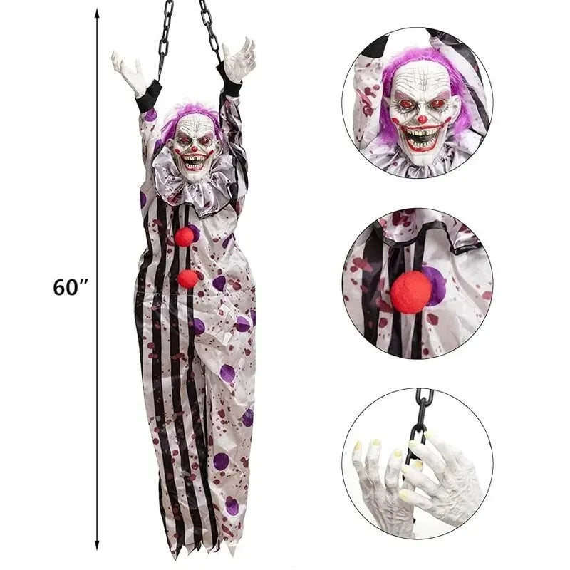 Halloween Ghosts Talking Animatronic Clowns Motion Touch Activated Lights Sounds - Perfect Indoor Outdoor Halloween Decorations