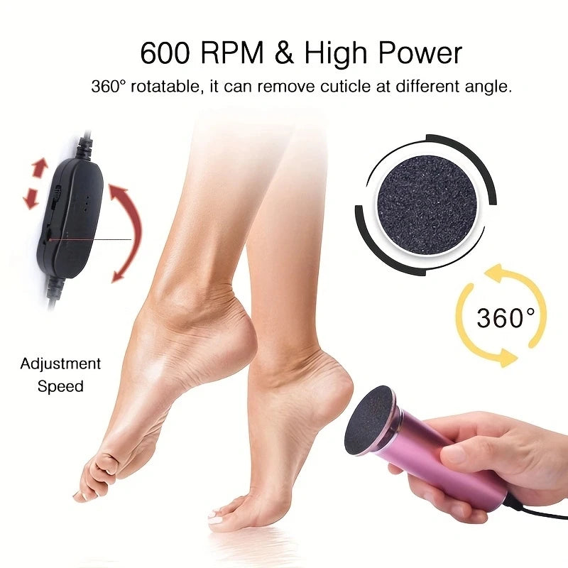 Electric foot grinder foot grinding to remove calluses electric pedicure machine adjustable speed belt replacement sandpaper