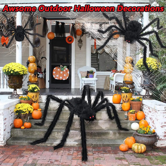 Halloween Spider Decor Party Decoration Realistic Super Plush Spider Scary Indoor Home Scream Outdoor Garden Yard Decor Supplies