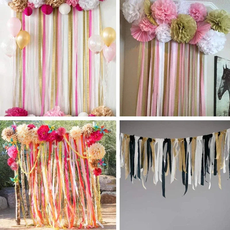 Colorful Crepe Paper Kindergarten Handmade Diy Paper Flower Material Birthday Party Wedding Arrangement Background Decoration