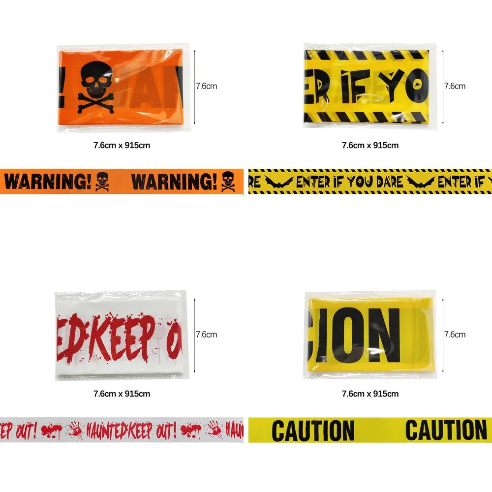 9M Halloween Warning Tapes Decoration Danger Caution Warning Signs Line Outdoor Scary Horror Props Halloween Decoration 2024