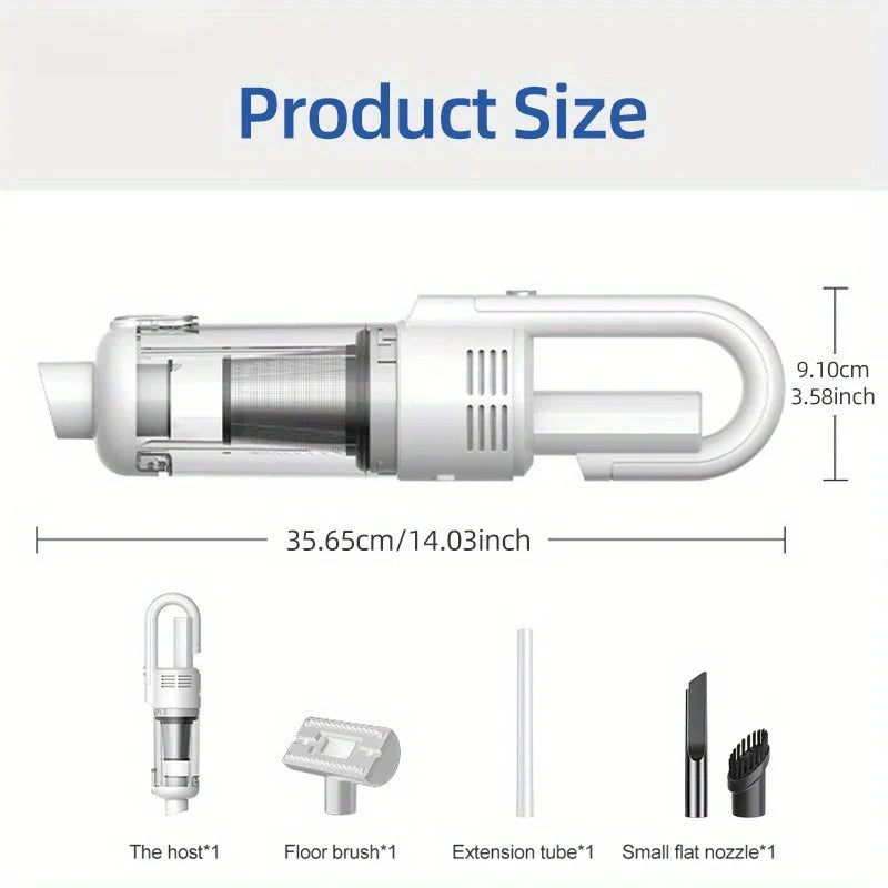 Handheld Vacuum Cleaner Wireless Powerful Low-Noise Small LED Light HEPA Filter Easy to Clean for Home/Car/Pet hair/Dust