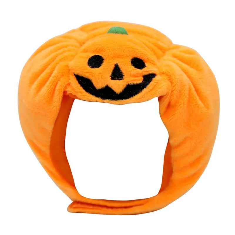 Cute Pet Pumpkin Hat Halloween Pet Dog Cat Hat Dress Up Headdress Small Dog Cat Cosplay Costume Funny Party