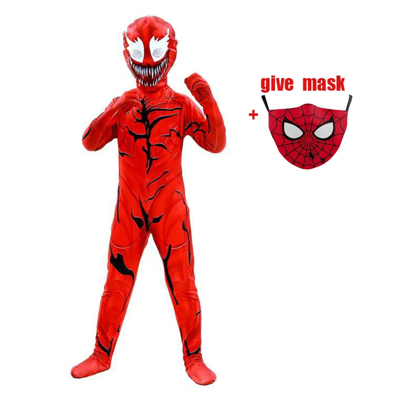 Kids Superhero Spiderman Costume Set 3D Style Halloween Cosplay Bodysuit for Boys and Girls