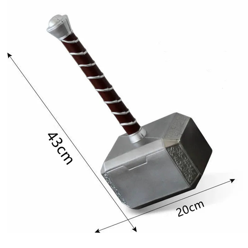 Superhero Thor Foam Weapon Hammer Metal Shield Movie Model with Belt Hammer Halloween Cosplay Props Costume Adult Child Gift