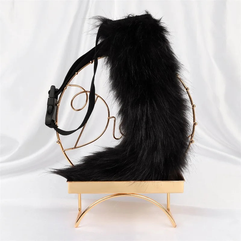 Simulation Fox Cat Tail Wolf Tail Cosplay Performance  Props Anime Plush Beast Tail Halloween Jewelry Dress Up Props