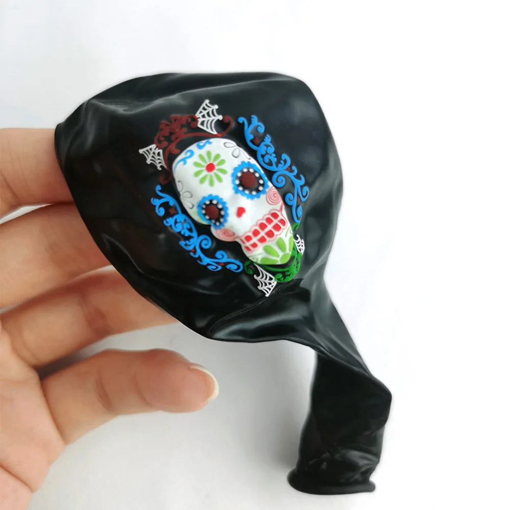 Day of the Dead Decorations Dia De Los Muertos Banner Sugar Skull Garland Cake Toppers Skull Balloon Mexican Fiesta Party Decors