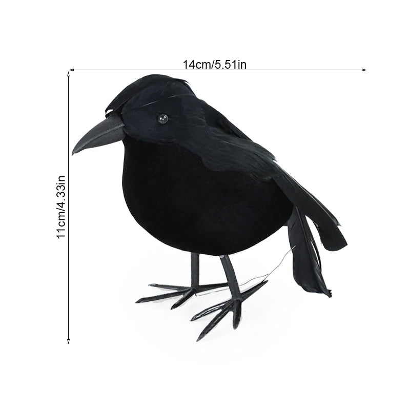 Halloween Decoration Black Crow Model Scary Props Halloween Party Home Garden Indoor Outdoor Decor Simulation Fake Bird Pigeon