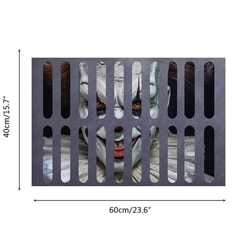 3D Horror Party Festival Decorations Halloween Mats Sewer Clown Carpet Illusion Rugs Door Living Room Floor Mat Kitchen Soft Mat