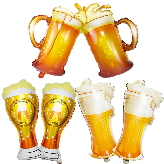 2pcs Beer Cup Foil Balloons Adult Boys Men Birthday Party Decor Beer Cheers Balloon for Beer Festival Bar Summer Party Decoratio