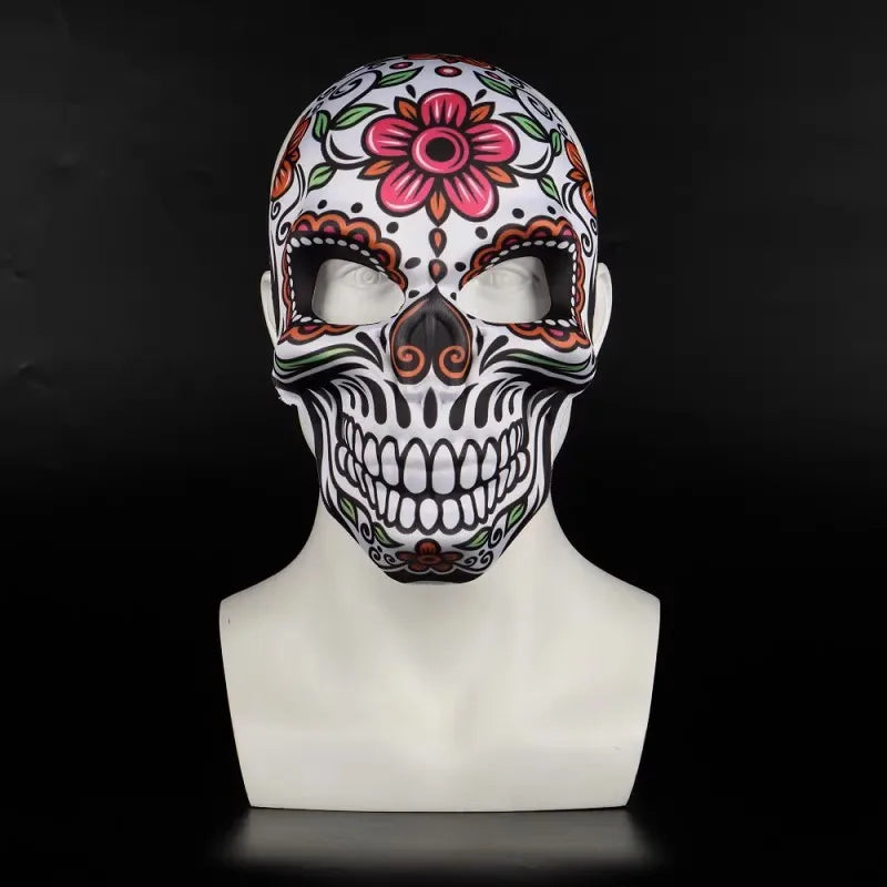 2023 Masks Mexican Day of The Dead Skull Mask Cosplay Halloween Skeletons Print Masks Dress Up Purim Party Costume Prop