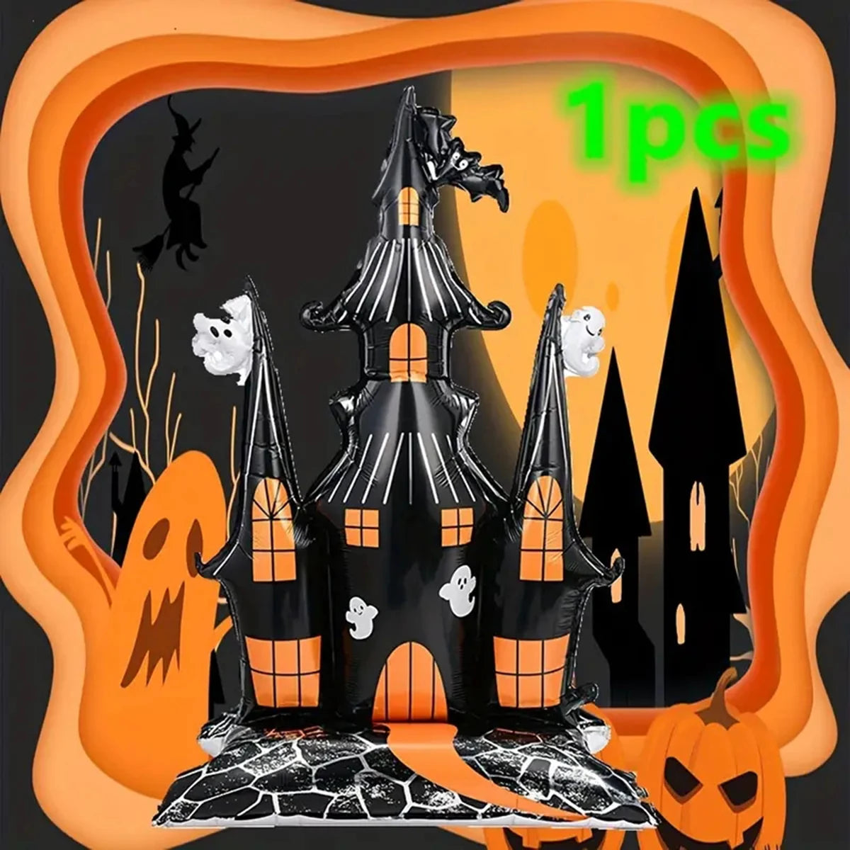 150*105cm Large Halloween Haunted Castle Base Aluminum Foil Balloon Halloween Party Indoor and Outdoor Decoration Balloon