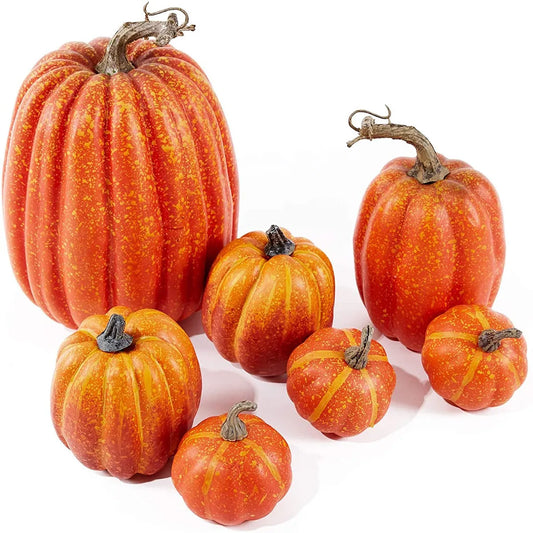 7Pcs Halloween Simulation Pumpkin Model Artificial Craft Fall Harvest Decoration