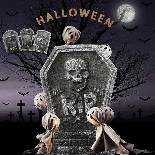 Halloween Garden Tombstone Decoration Cemetery 4 Different Mini Foam Signs for Haunted House Outdoor Party Prank Outdoor Props