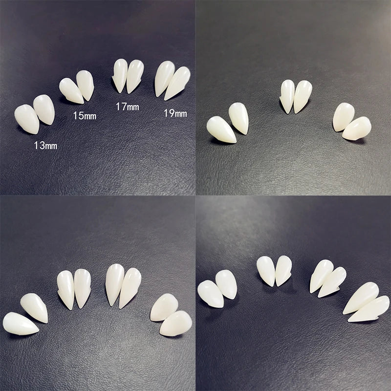 1 Pair Halloween Vampire Teeth Fangs Dentures Prop Party Costume DIY Cosplay Props Fake Teeth Resin Fangs Zombie Masquerade Prop