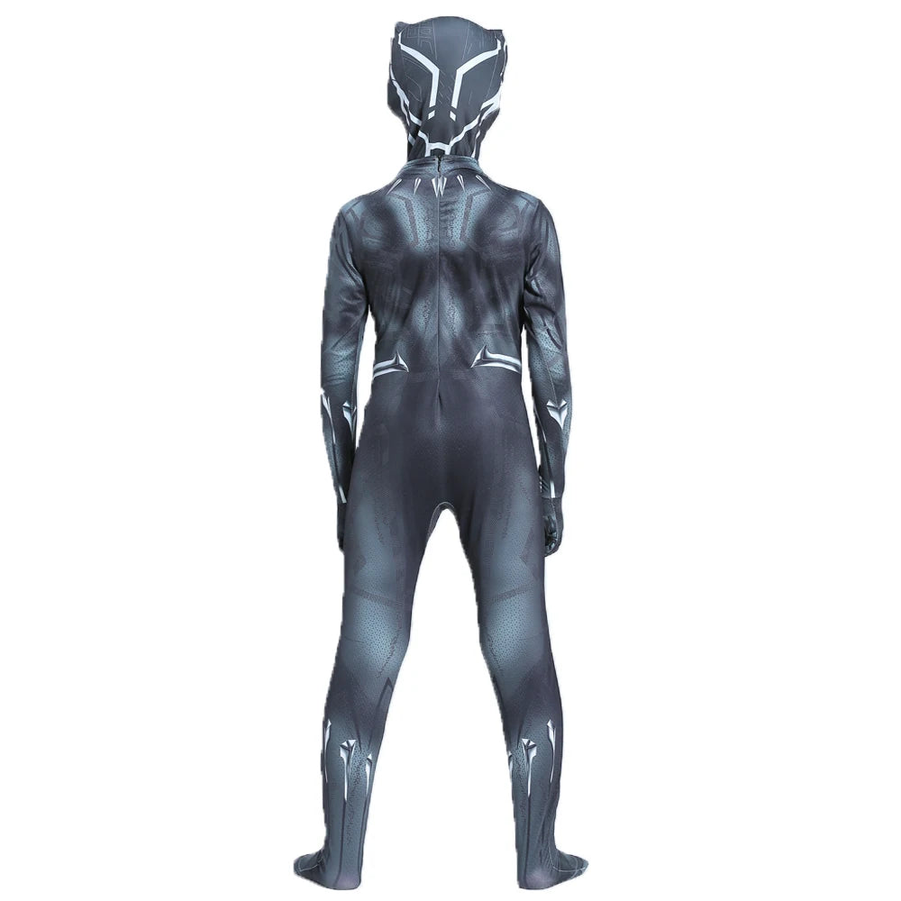 Boys Black Panther Tights Superhero Tights Movie Character Cosplay Justice Hero Mask Set Halloween Dress Up Kids Fantasy Costume