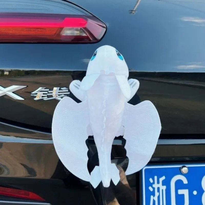 Cartoon Plush Decoration Car Interior Accessories Motorcycle Helmet Accessories Black Flying Dragon Car Roof Toy Doll Ornaments