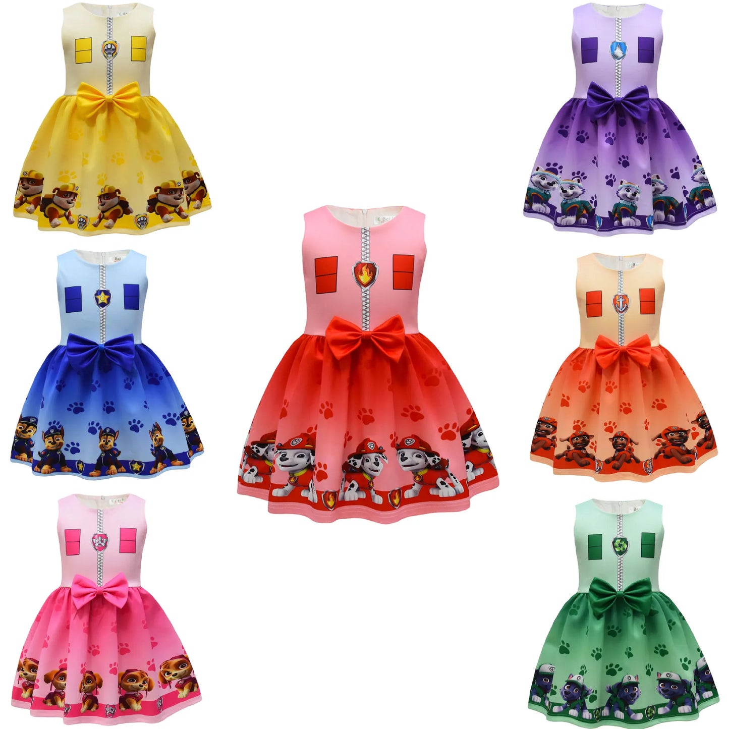 Kids Dresses for Girls Patrol Dog Halloween Cosplay Costumes Mascot Chase Dog Children Carnival Party Role Play Clothes for Girl