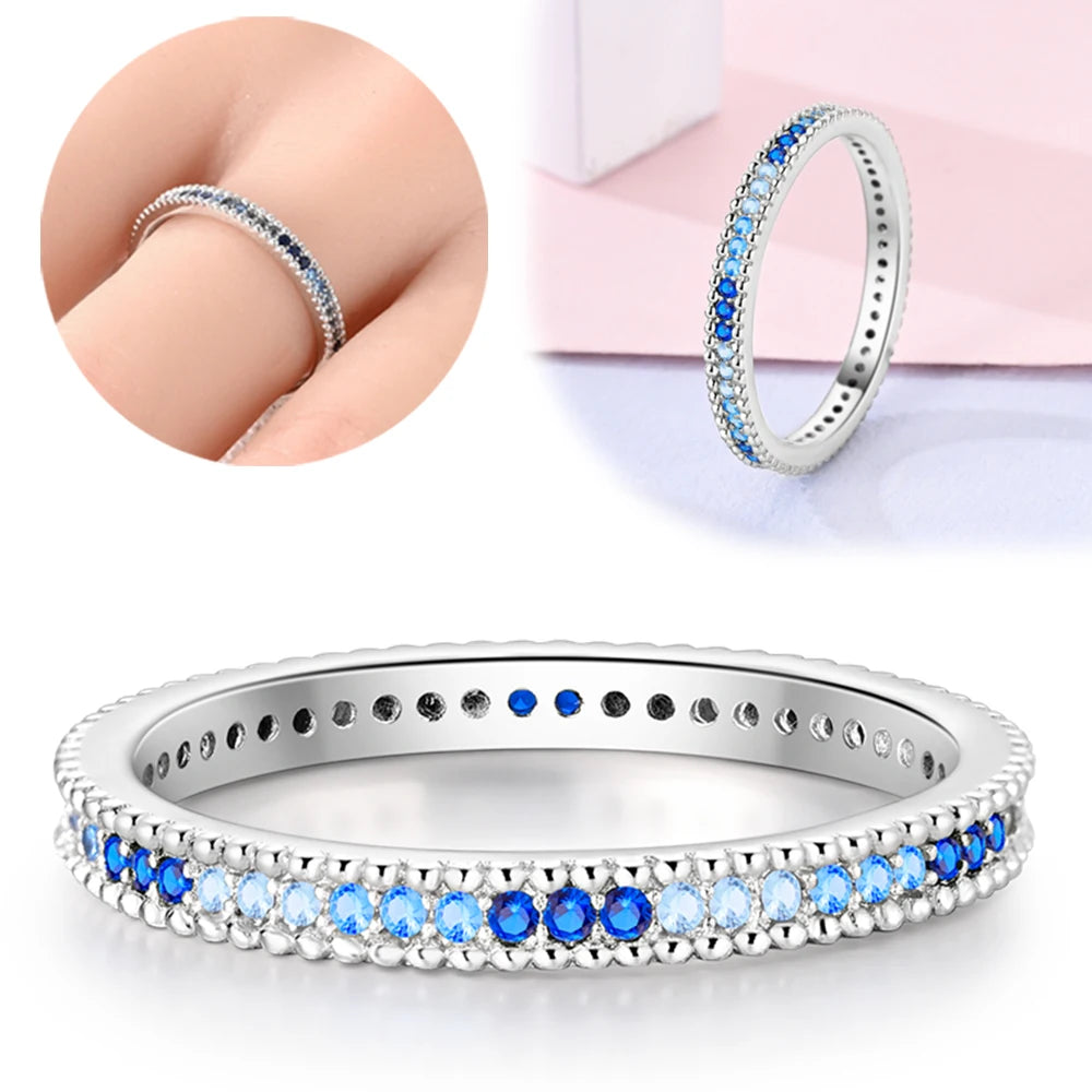 New 925 Sterling Silver Rings Stackable Infinite Heart Daisy Flower for Women Original Silver 925 Wedding Ring Jewelry Gift