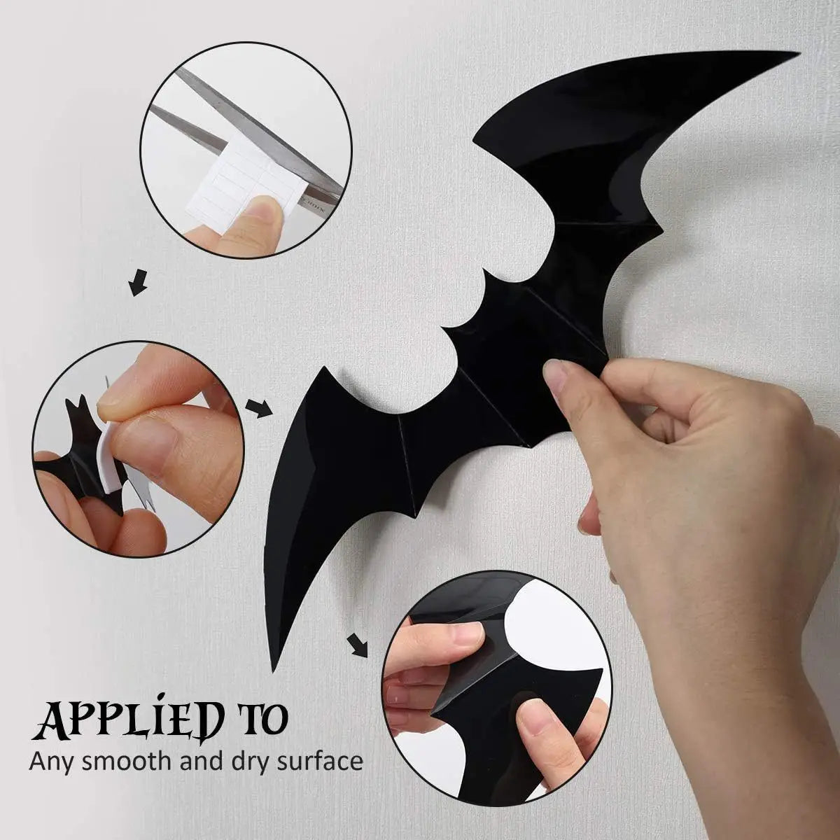 12pcs Halloween Decoration 3d Bat Wall Stickers Decoration Furniture Windows Yard Logo Outdoor Lawn Ghost Party Decor 1