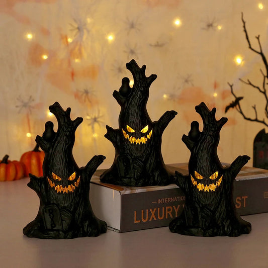 Halloween Led Glow Ghost Tree Light Home Decoration Spider Pumpkin Candle Lamp Haunted House Horror Props Halloween Party Supply