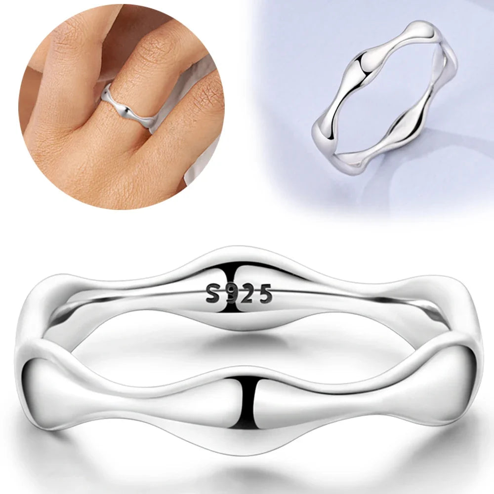 New 925 Sterling Silver Rings Stackable Infinite Heart Daisy Flower for Women Original Silver 925 Wedding Ring Jewelry Gift