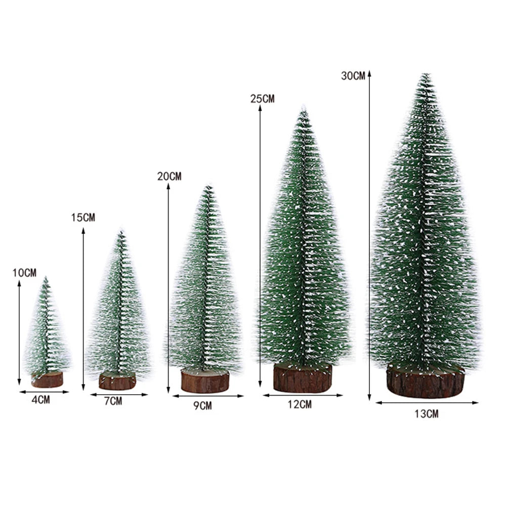 Creative Mini Christmas Tree Artificial Snow Simulation Frost Pine Tree Desktop Decorative Supply Christmas Ornaments Decoration