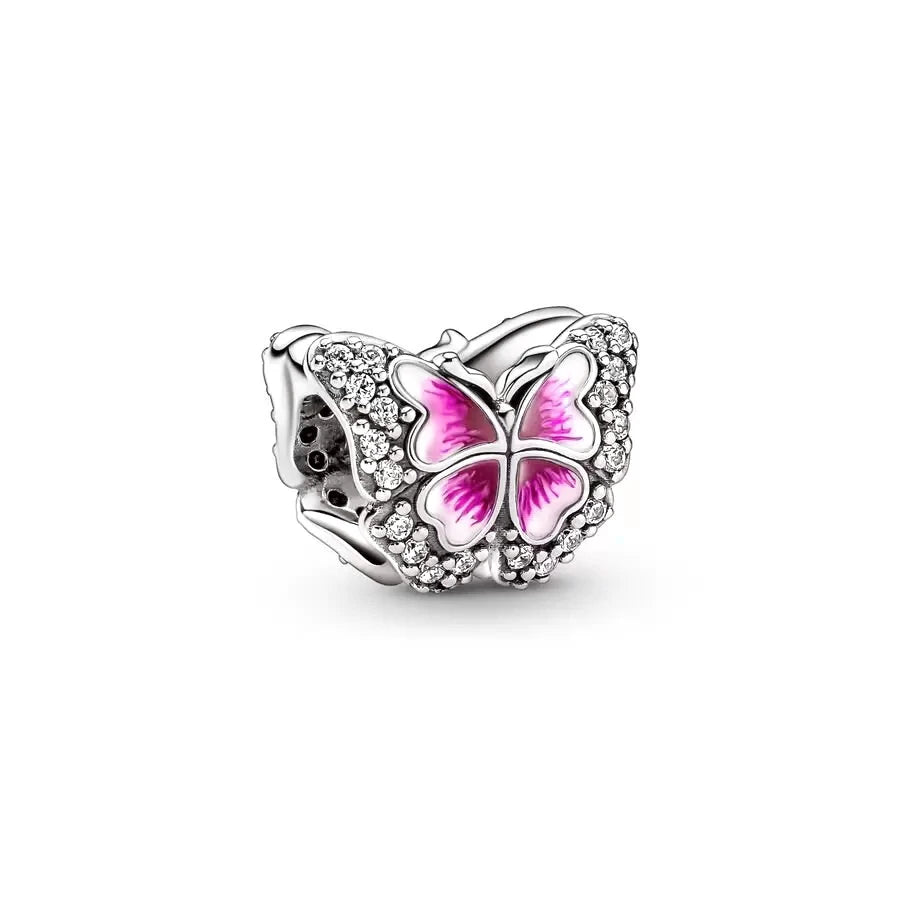 Pink Series Charm Bead Hot Sale Pendant Jewelry Fit Original Pandora 925 Sterling Silver Bracelet/Necklace Clip Murano Glass Bag