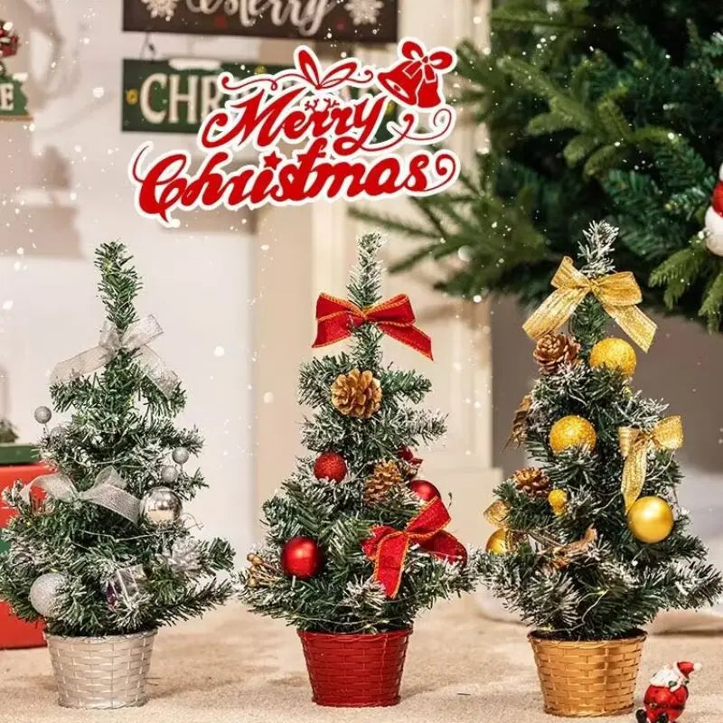 20/30/40cm Christmas Tree Home Bedroom Party Decorations  Artificial Christmas Tree Children DIY Handicraft 2023 New Year Gift