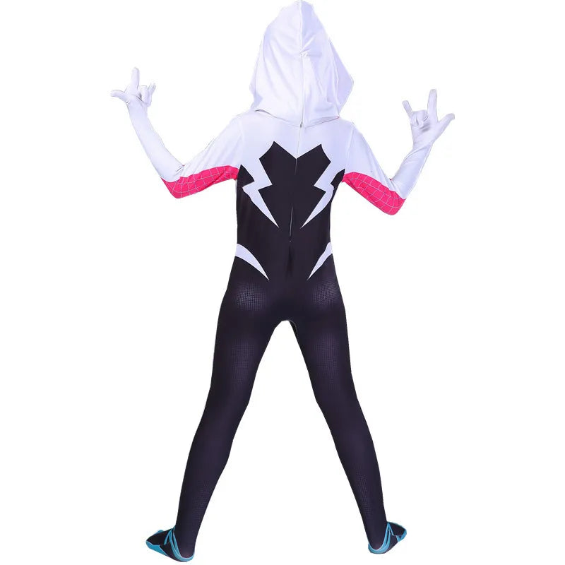 3D Kids Women  Spider Gwen Costume Gwendolyn Maxine Stacy Zentai Suit Spidergirl Cosplay Halloween Costumes For Girls