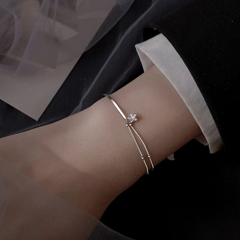 2024 New 925 sterling silver Beautiful stars Bracelets for women korean fashion designer party Wedding Jewelry Holiday gifts