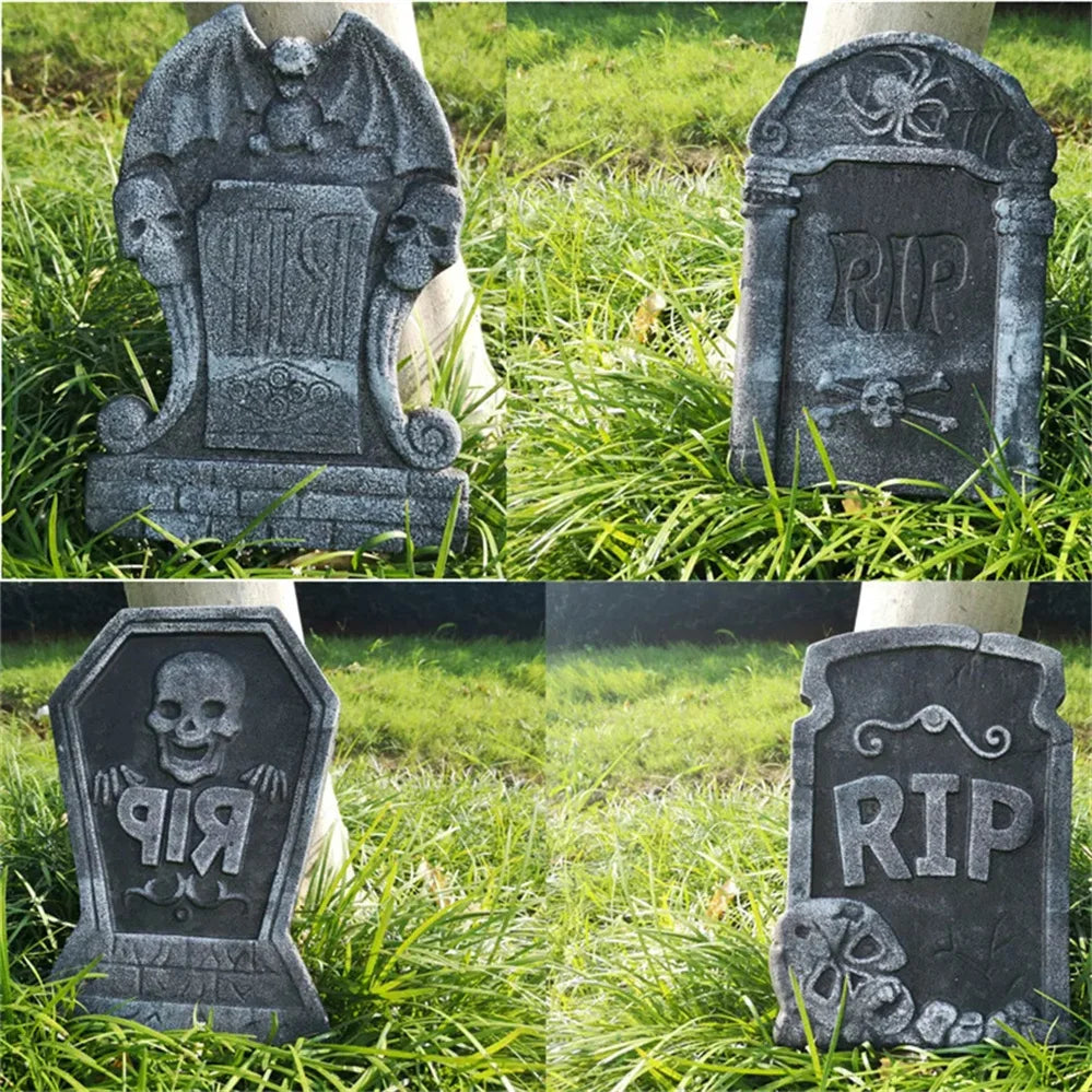 2023 Halloween Home Decoration Foam Skeleton Tombstone Graveyard Decor Skeleton Horror Haunted House Party Prank Outdoor Props