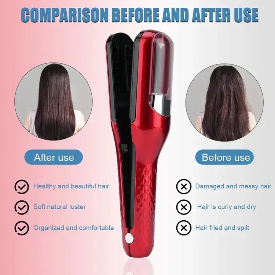 Rechargeable Cordless Split Hair Trimmer Hair Split Ends Trimmer Remover Damaged Hair Repair Hair Care Treatment Portable Home