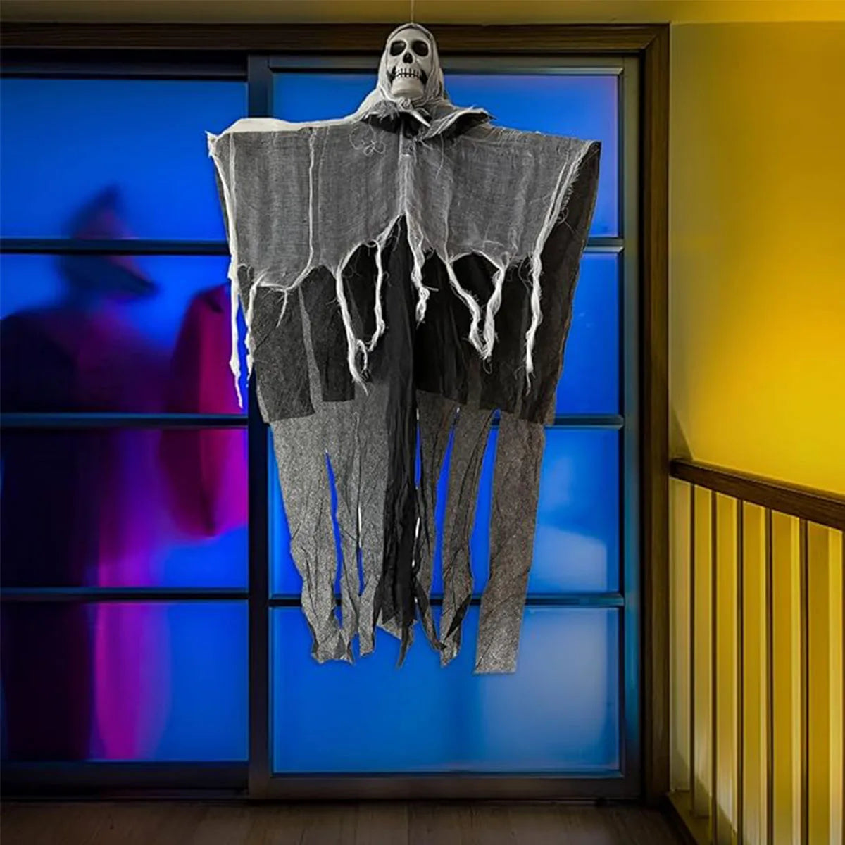 Halloween Hanging Ghost Scary Skull Gauze for Indoor Decoration Horror Party Outdoor Entrance House Decoration Props