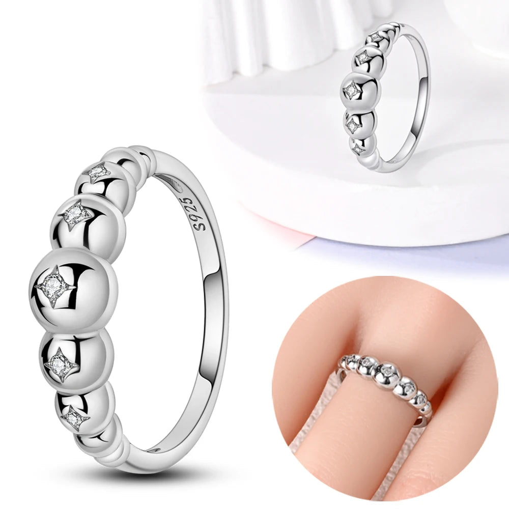 New 925 Sterling Silver Rings Stackable Infinite Heart Daisy Flower for Women Original Silver 925 Wedding Ring Jewelry Gift