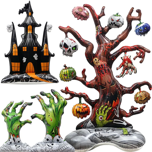 Halloween Inflatable Ghost Tree Balloons Pumpkins Mummy Miko for Outdoor Indoor Yard Halloween Party Kids Inflatable Toy Decor