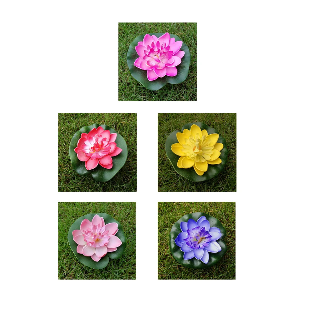 5Pcs Simulation Flower DIY Decor Lilly Pads Water Lilies for Ponds Diwali Decorations Simulation Plant Artificial Water Lily